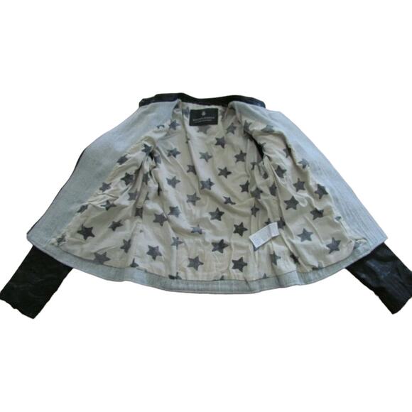 NEW MAISON SCOTCH la femme Selon Marie Wool w/ Moto Leather Jacket Sz 4 US 14 - Picture 3 of 9